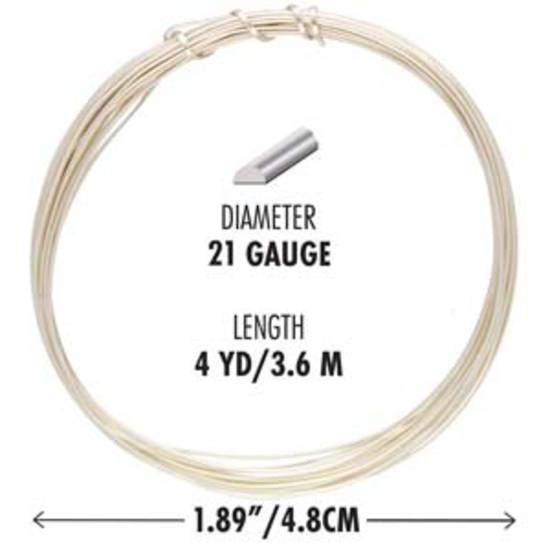 Sterling Silver Round Wire"Half Hard" 0.40mm Diameter X 1 Meter Length 26 Gauge 