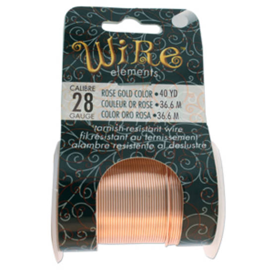 Beadsmith Craft Wire, Rose Gold Colour: 28 gauge