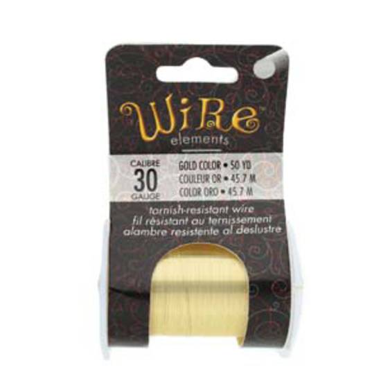 Beadsmith Craft Wire, Gold Colour: 30 gauge (med temper)