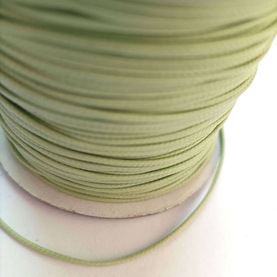 1mm round polished cotton cord - Light Green