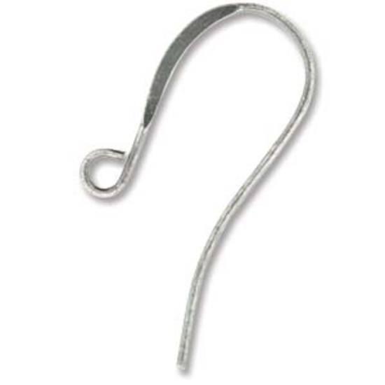 Flat earring hook (26mm) - antique silver (nickel free)