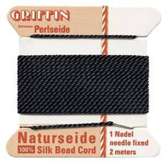 Griffin Silk Cord - Black - Size 8 (0.8mm)
