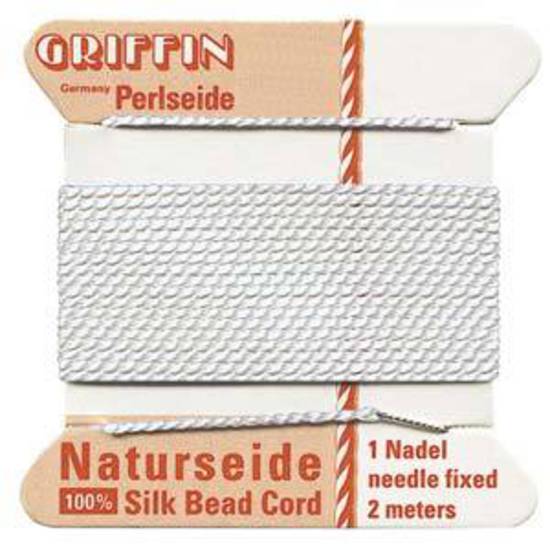 Griffin Silk Cord - White - Size 6 (0.7mm)