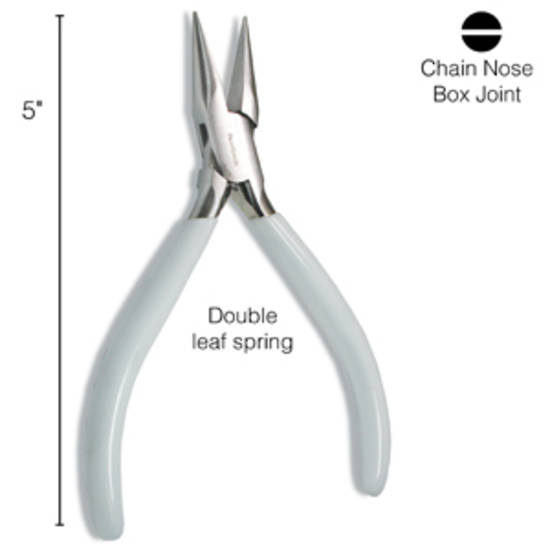 BeadSmith Chain Nose Pliers: Heavier Duty: White Handle