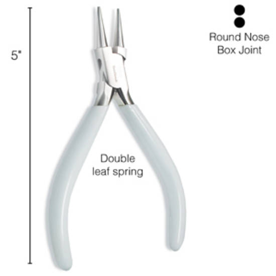 BeadSmith Round Nose Pliers: Heavier Duty: White Handle
