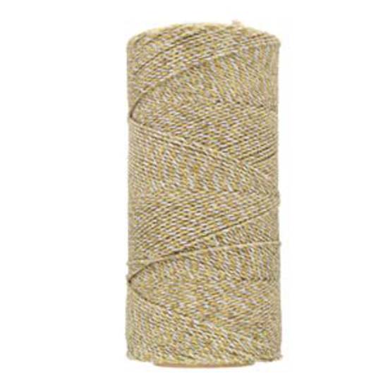 1mm Knot-It Brazilian Waxed Polyester Cord: Metallic Gold/Silver