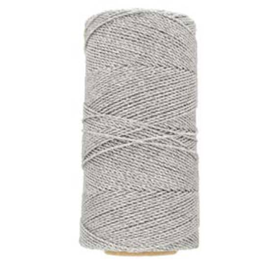 1mm Knot-It Brazilian Waxed Polyester Cord: Metallic Silver