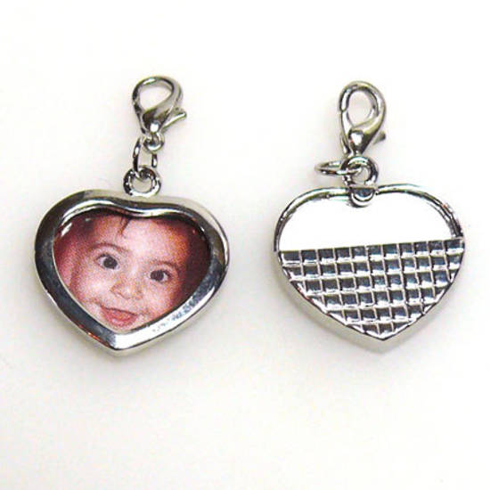 Photo Frame with attached parrot clasp, heart
