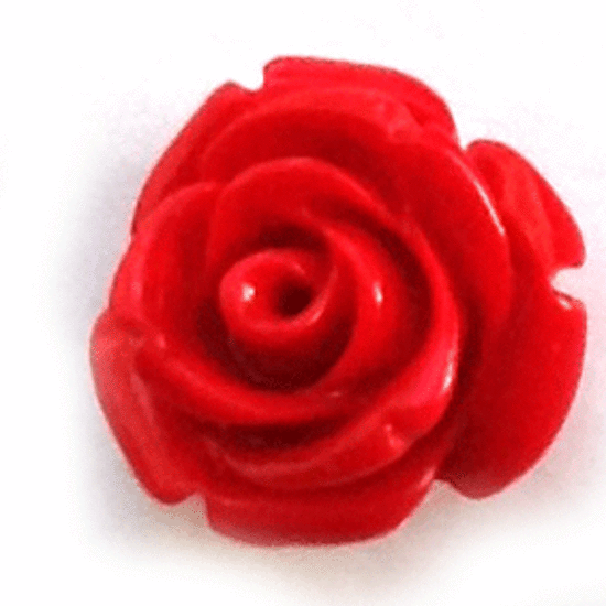 Acrylic English Rose, 18mm, red
