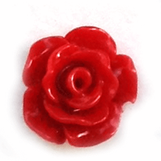 Acrylic English Rose, small - 10mm, red