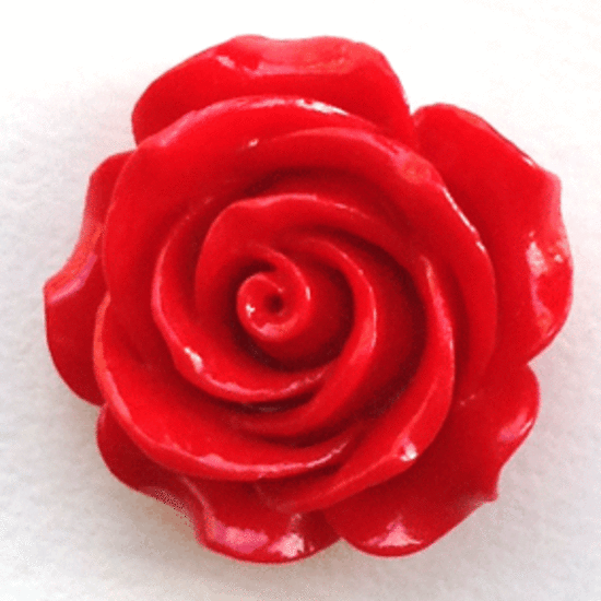 Acrylic Open Rose, large - 36mm, red