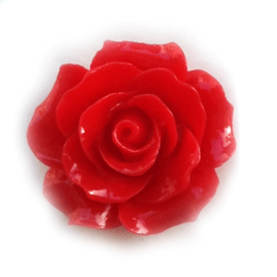 Acrylic Open Rose, 17mm, red