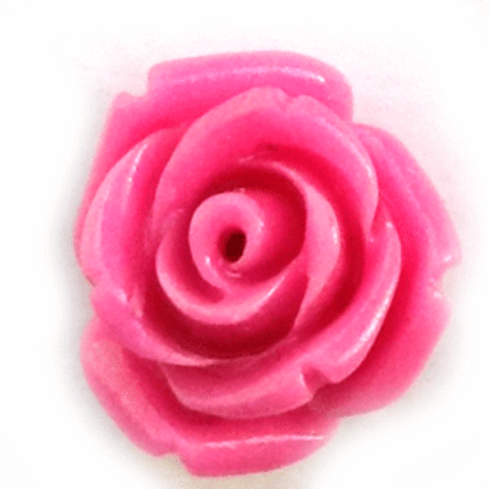 Acrylic English Rose, 15mm, pink