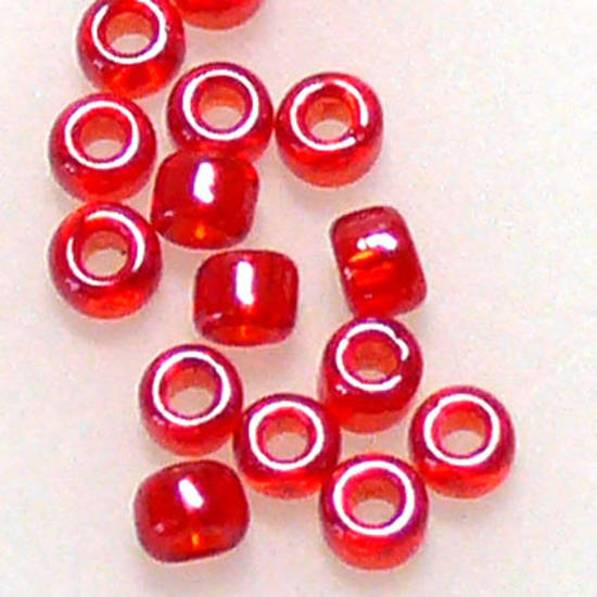 Matsuno size 11 round: 166 - Red Shimmer, transparent