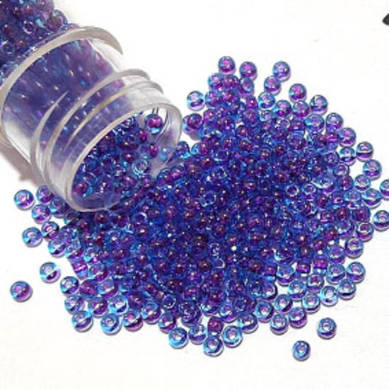 Toho size 11 round: 352D - Violet/Aqua, colour lined (7 grams)