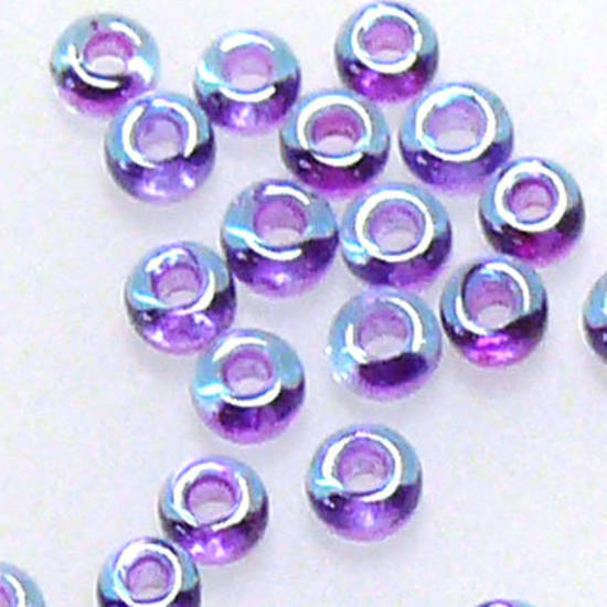 Toho size 11 round: 352D - Violet/Aqua, colour lined