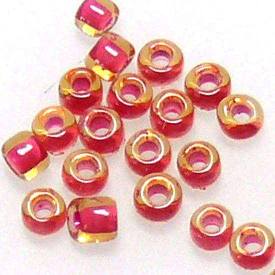 Matsuno size 11 round: 373 - Red/Amber, colour lined (7 grams)