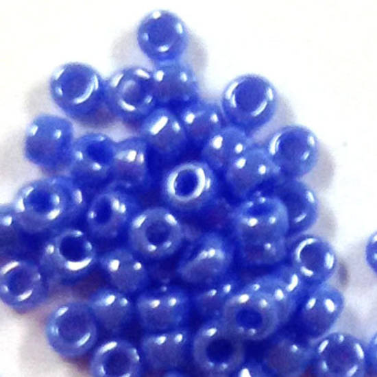 Miyuki size 15 round: 430D - Cornflower Blue, satin opaque