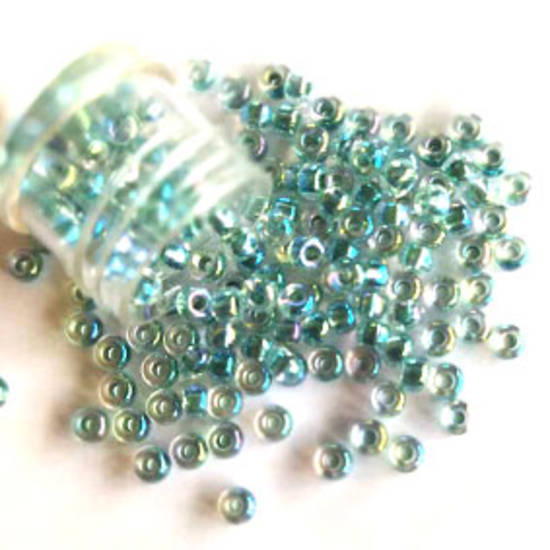 NEW! Miyuki size 8 round: 263 - Teal lined Crystal AB (7 grams)
