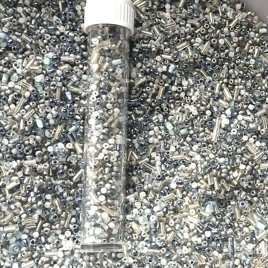 NEW! Seed Bead Mix, 15 gram - Grey Shadow