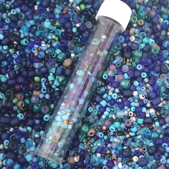 Seed Bead Mix, 15 gram - Deep Ocean