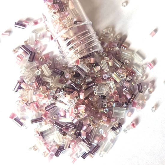 Seed Bead Mix, 15 gram - Crystal Mauve