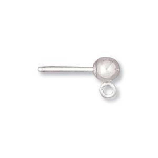Sterling Stud Drop - medium 4mm ball with butterfly backs