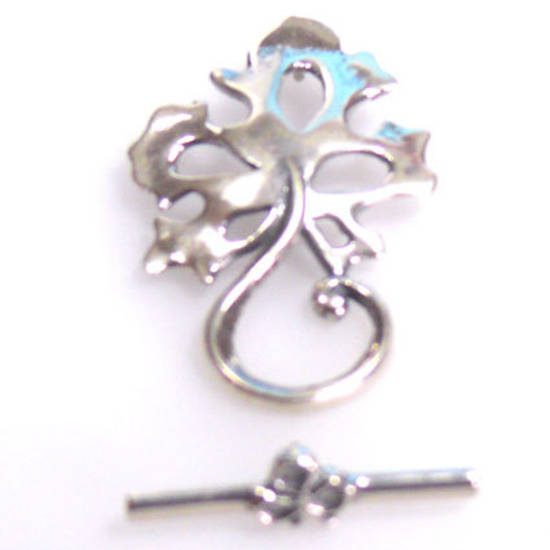 Sterling Silver toggle, open leaf
