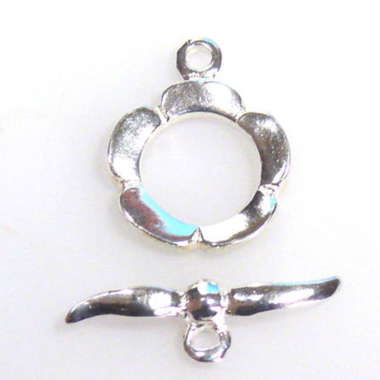 Sterling Silver toggle, flower