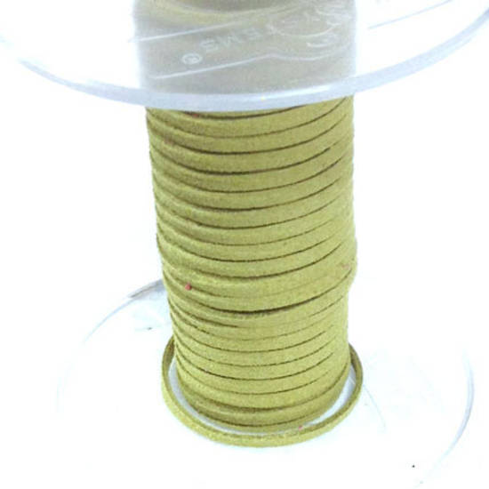 Faux Suede Cord, Light Olive Green