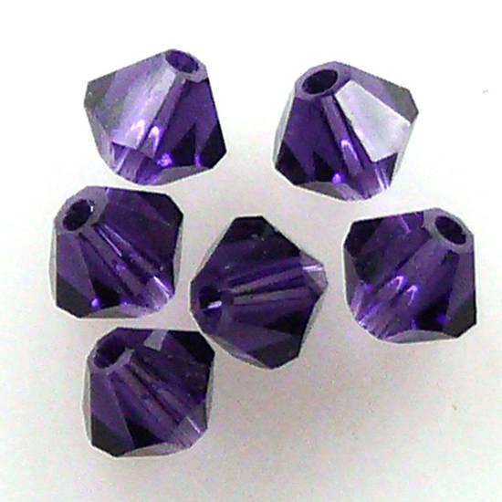6mm Swarovski Crystal Bicone, Purple Velvet