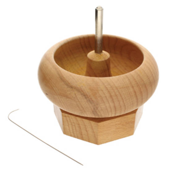 Spin & String Mini (9cm): Wooden Bead Stringer with needle