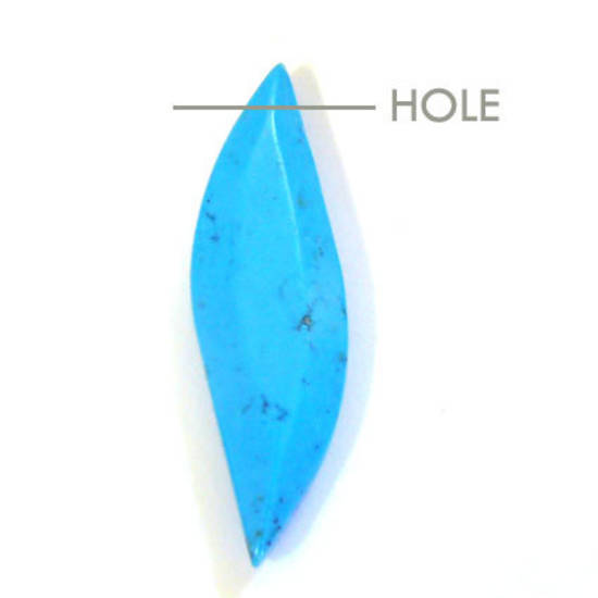 Blue Howlite, bevelled wave, 42mm x 12mm