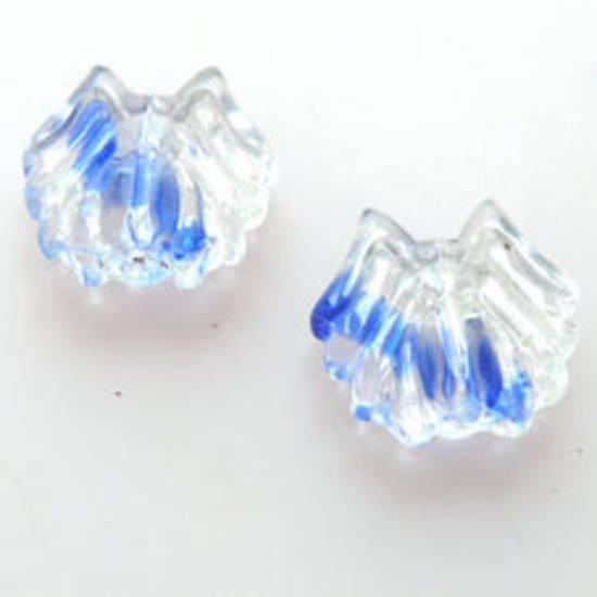 Glass Spider Bead, 14mm - Blue/Transparent Mix