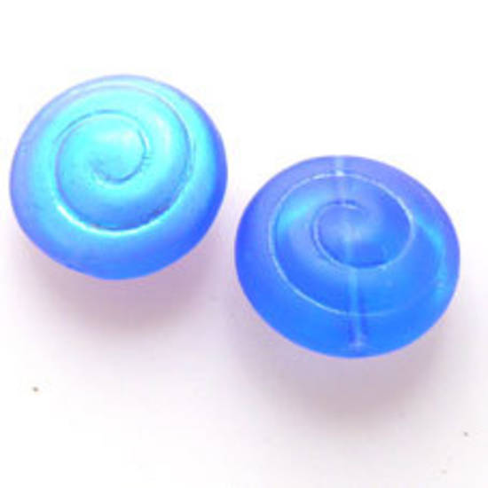 Glass Spiral Bead, 12mm - Sapphire Opaque