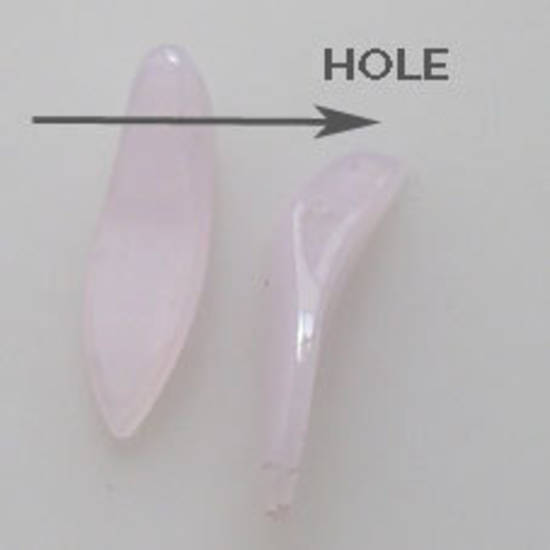 Curved Dagger Bead, 5mm x 18mm x 4mm: Opaque Pink