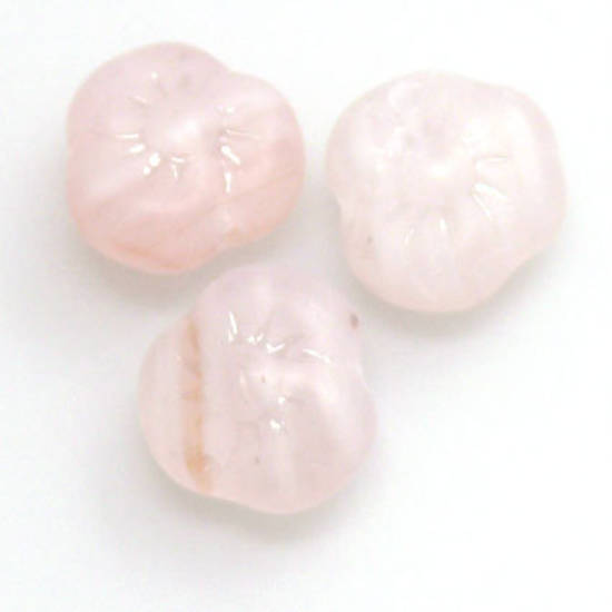 Tri Flower, 9mm - Pink, frosted, stripe