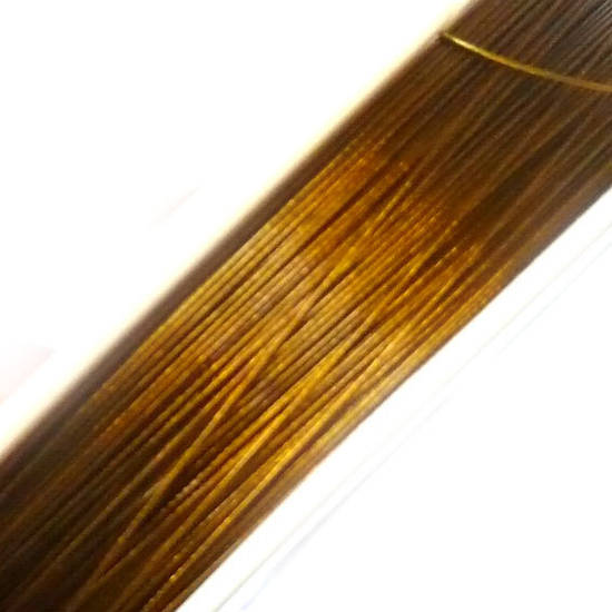 Tigertail Beading Wire: 100m roll - Golden Brown