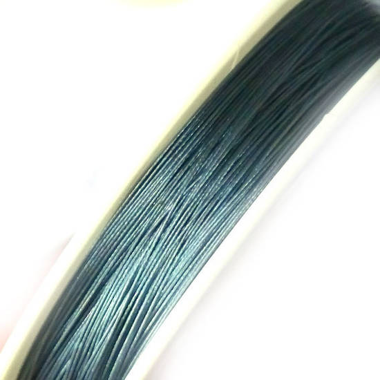 Tigertail Beading Wire: 100m roll - Steel Blue