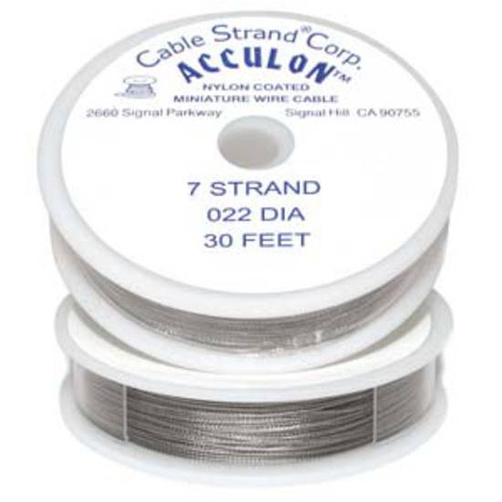 Acculon Tigertail Wire: 9m roll - Clear (silver grey), medium .022 diameter