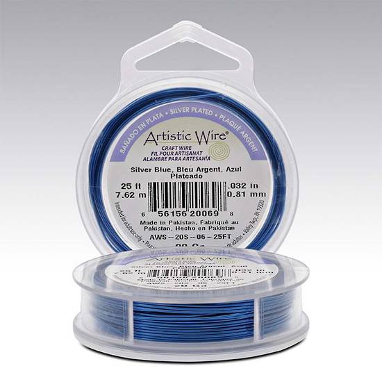 Artistic Wire:  28 gauge, Silver Blue