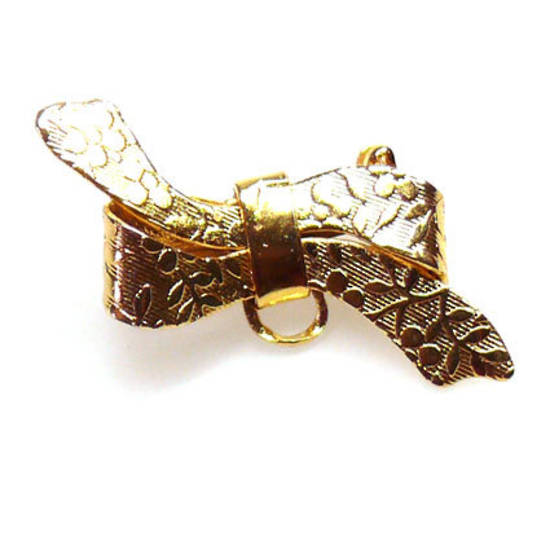 Brooch Back, bow, gold