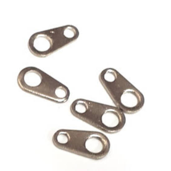 Baby Tab Clasp End: Antique Silver, drop shape.