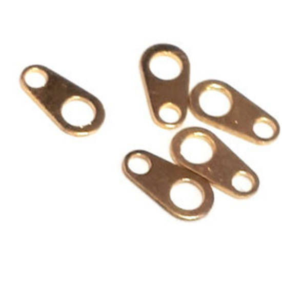 Baby Tab Clasp End: Gold, drop shape.