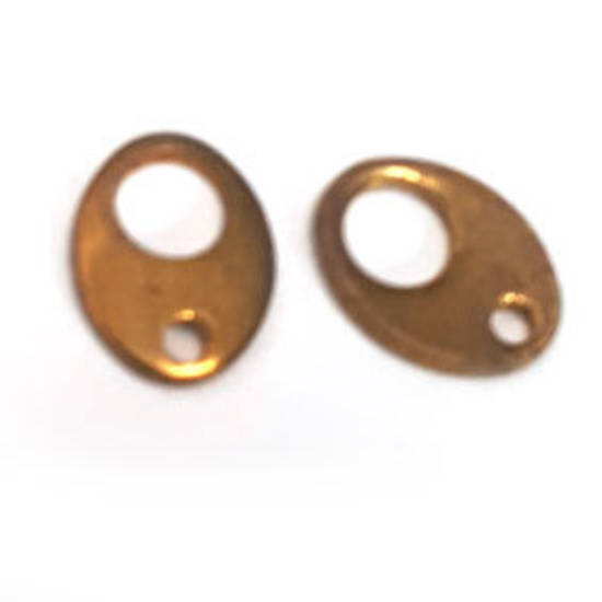Tab Clasp End: Antiqued Gold, oval shape.