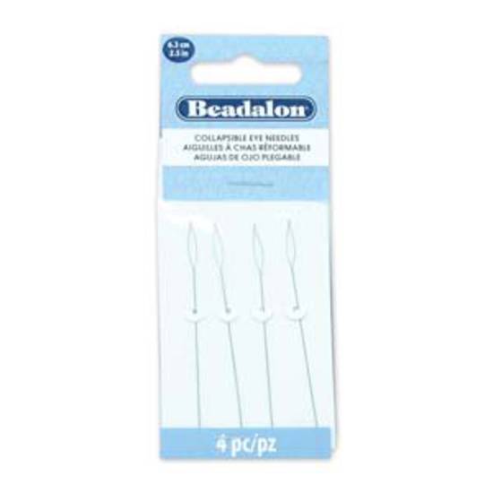 12 Needles Total in Rigid Pak TM Mailer Beadalon Collapsible Eye Needles 2.5 Medium 4pcs/pk 3 Packs 