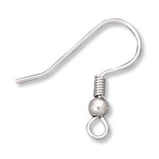 Fish earring hook, (22mm) - stainless steel
