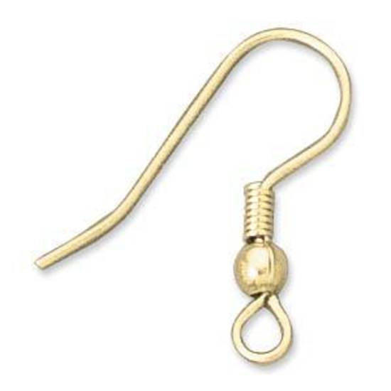 Fish earring hook (22mm) - gold (nickel free)