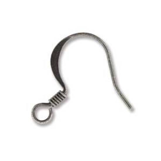 Zulu earring hook (16.5mm) - antique silver (nickel free)