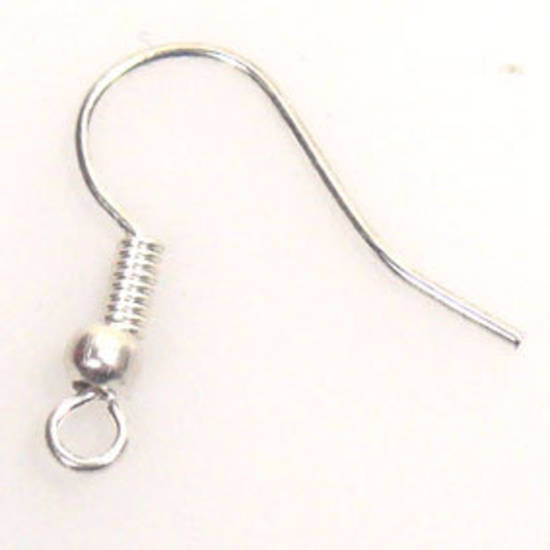 Fish earring hook (22mm) - bright silver